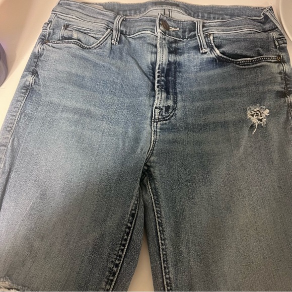 MOTHER Light Blue Mid Rise Dazzler Ankle Fray Jeans - Picture 10 of 14